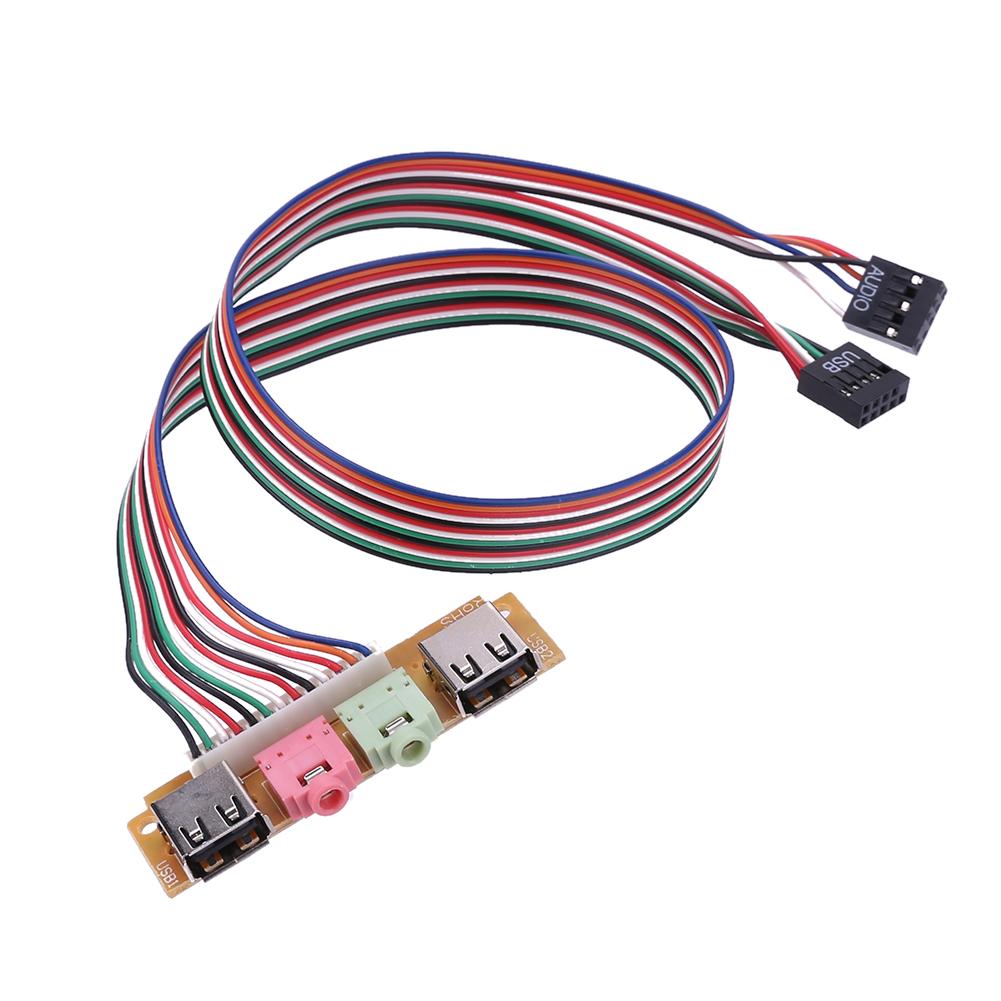 NEW Computer Front PC Dual USB//Audio Assembly Panel PCB Replacement Ports Cable