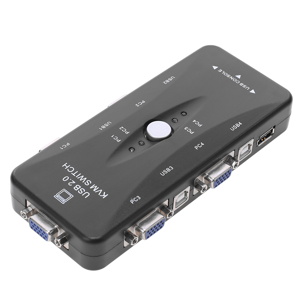 4Port USB KVM Switch Mouse Keyboard VGA Video Monitor 200MHz 1920x1440