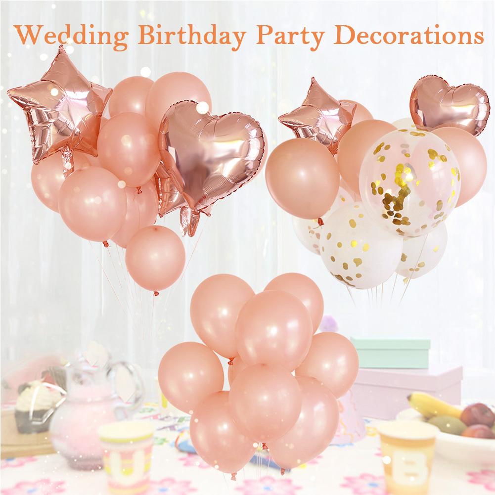 Shop Gold Heart Star Latex Foil Balloons Set Wedding Birthday