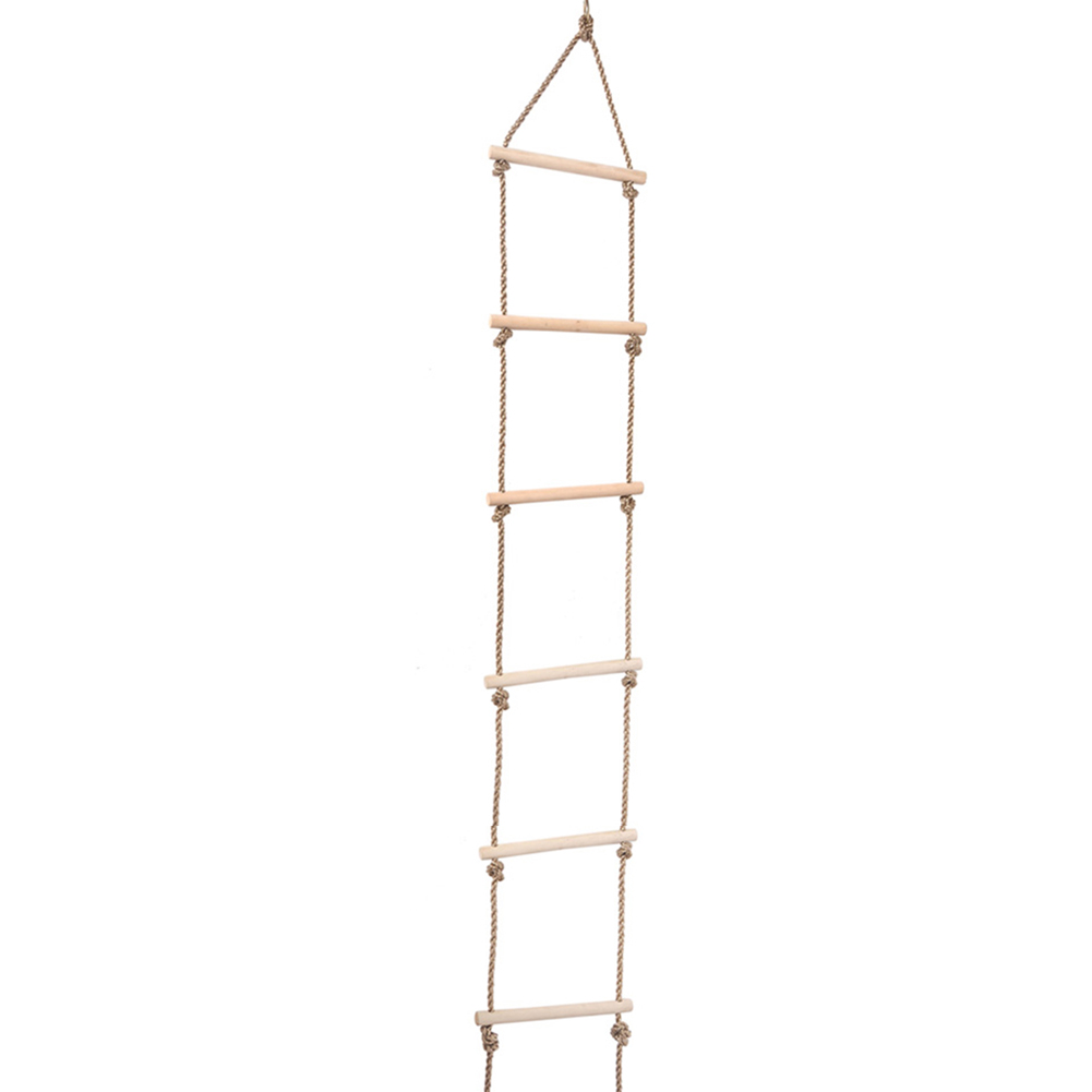 Outdoor Toys & Structures 5 Rungs Wooden Rope Ladder Children Climbing