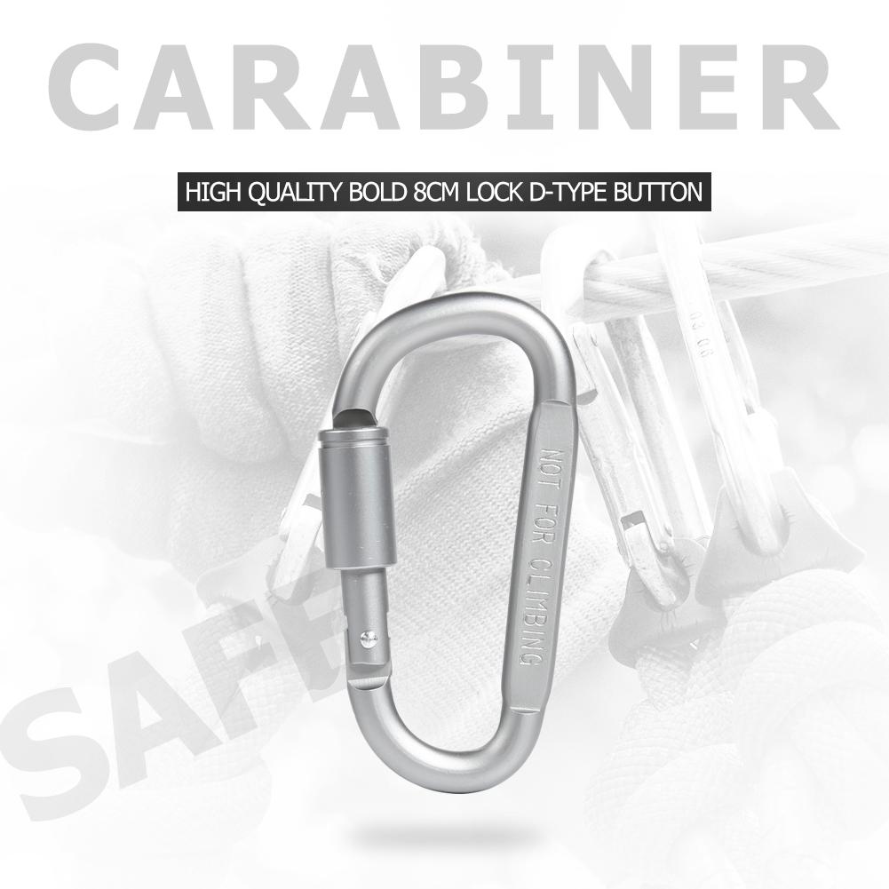 1pc D-shaped With Nut Hanging Buckle Aluminum Alloy Buckle Climbing Carabiner A!