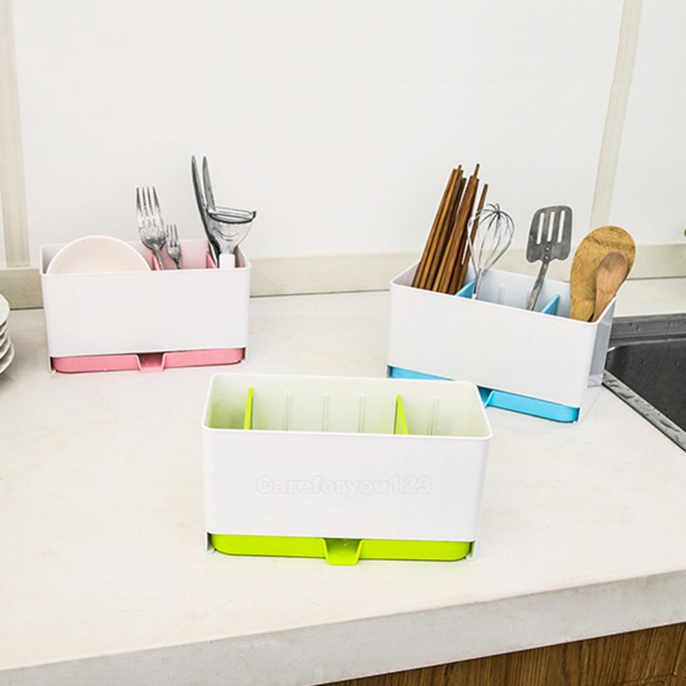 Plastic Utensil Holder Rack Organizer Spoon Chopsticks Knife Basket ...